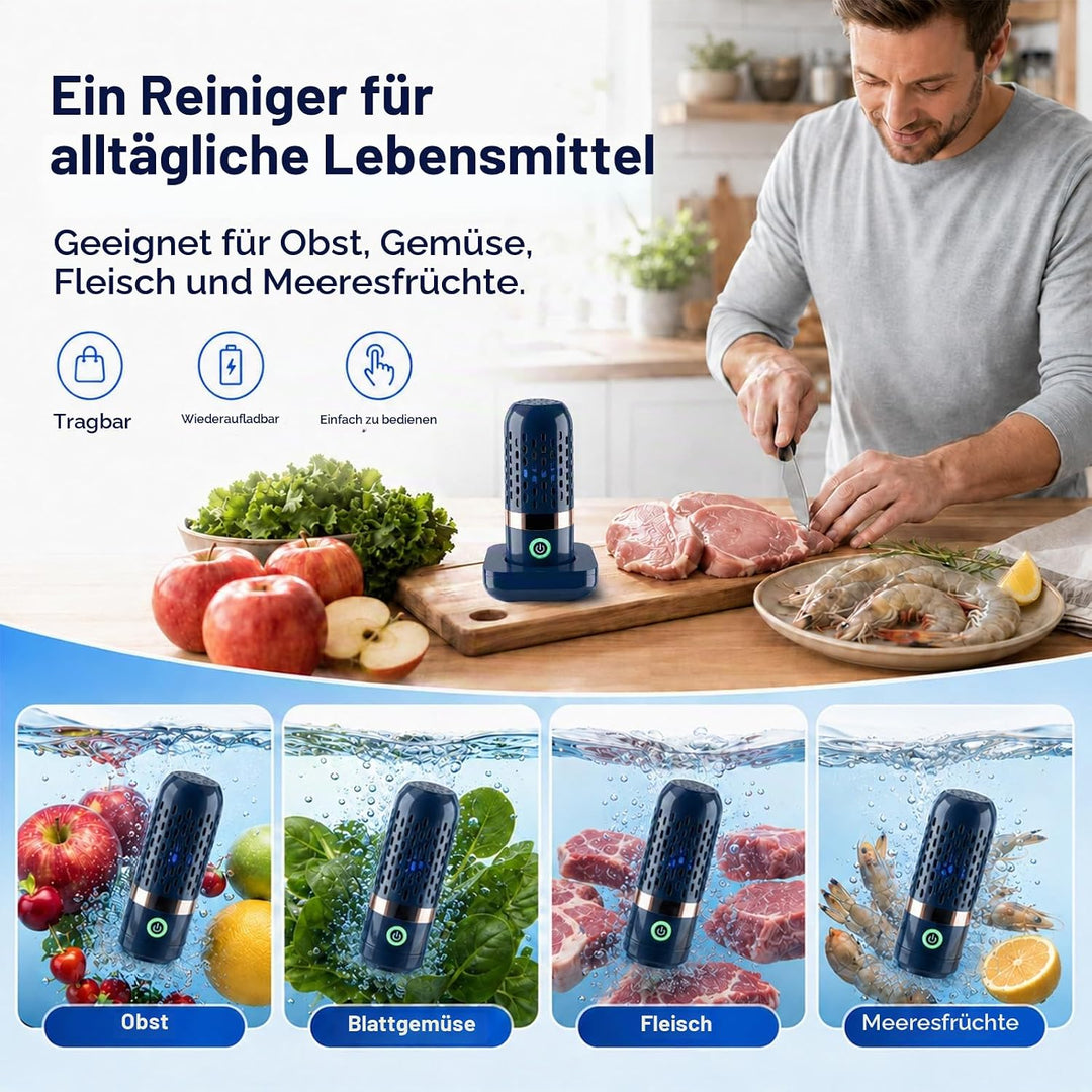 Sonhomay Obst- und Gemüsewaschmaschine Portable USB Wiederaufladbare Obstreinigungsmaschine für Obst