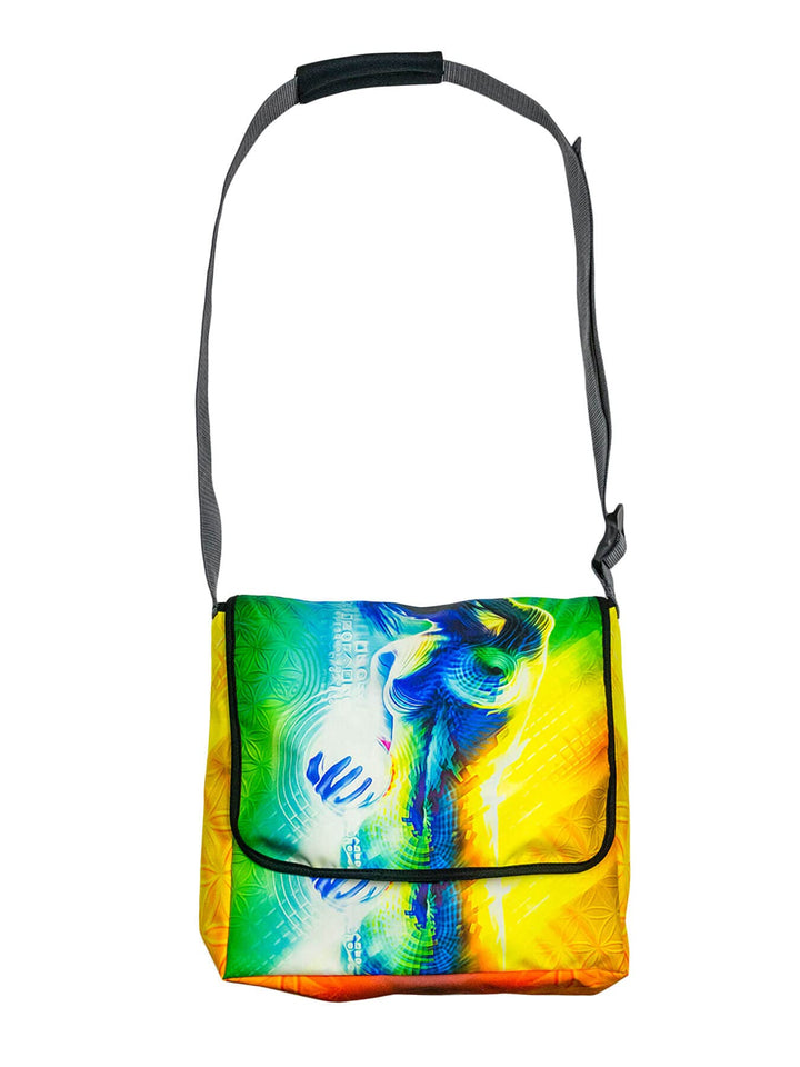 PSYWORK Schwarzlicht Umhänge Tragetasche Neon Prismatic Neon UV-aktiv wasserabweisend
