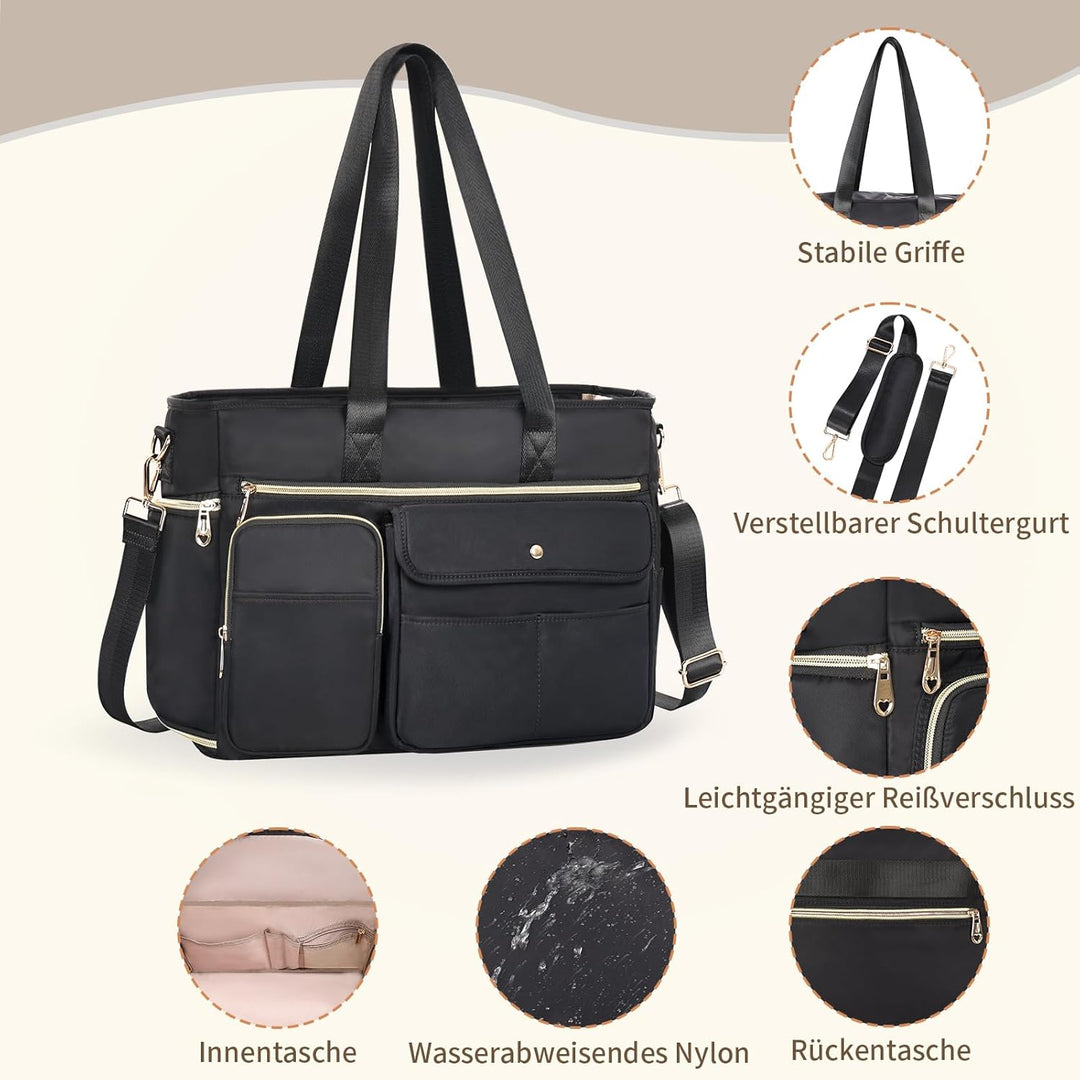ESTARER Lehrertasche mit Erweiterter Aktenordnertasche,Arbeitstasche mit Fächern für Laptop,Tragbare