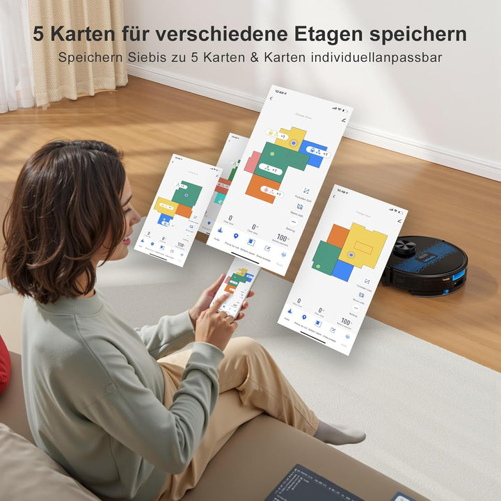 Lubluelu Saugroboter mit Absaugstation 3-in-1, 4500Pa Staubsauger Roboter mit Wischfunktion, Roboter