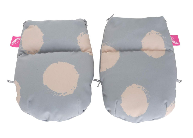 1 Paar Handwärmer Muffs für Kinderwagen - aus Softshell (Kleckse apricot), Kleckse apricot