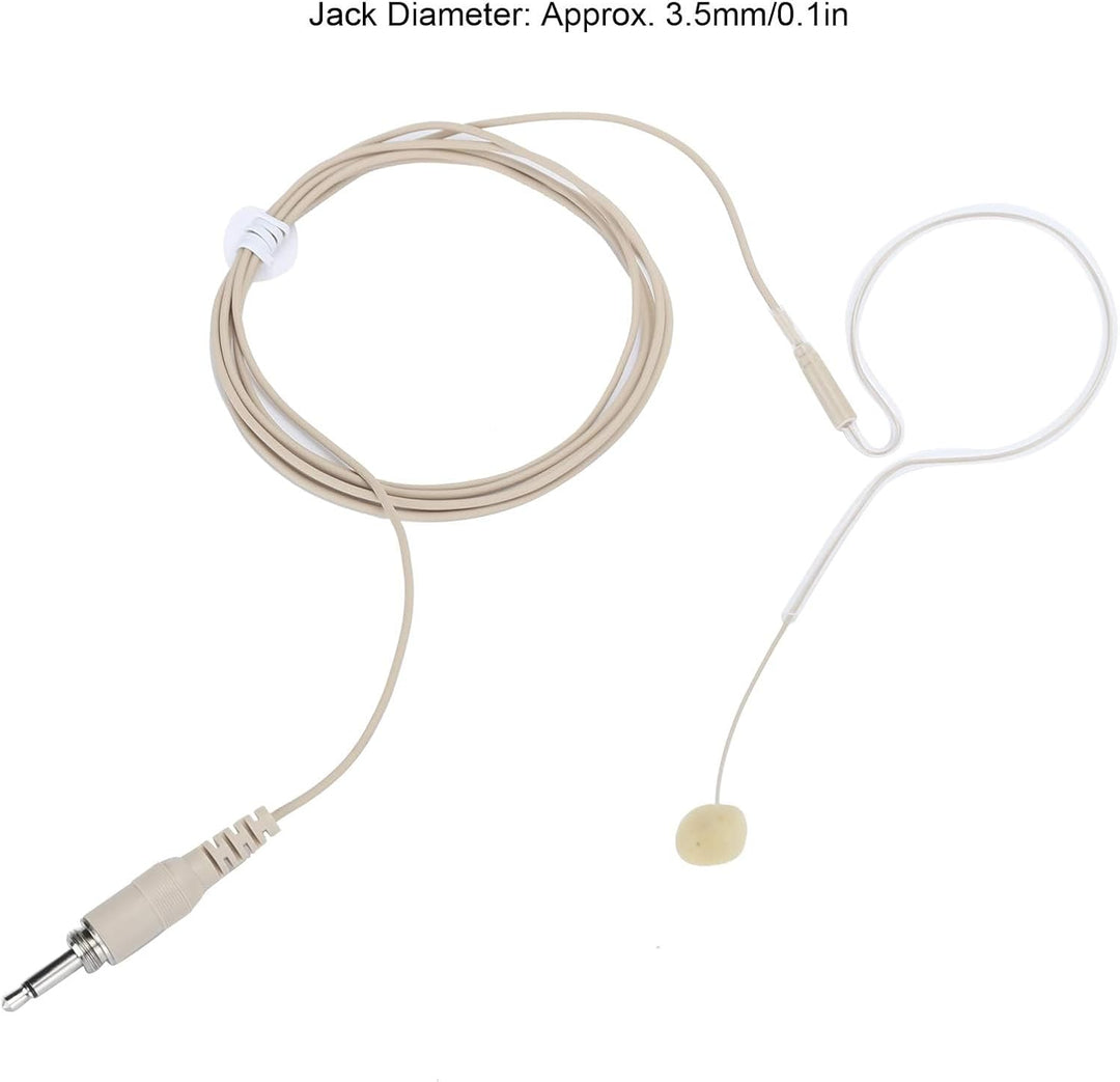Dpofirs 3,5-mm-Jack-Single-Earhook-Mikrofon-Headset, omnidirektionales Schraubenkondensatormikrofon