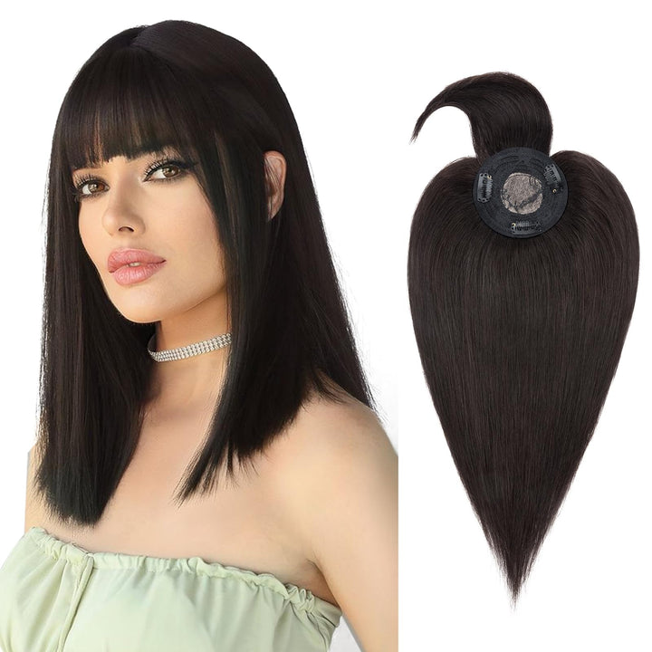 30cm Clip in Extensions Echthaar Haarteile Echthaar Weich Natürlich Glatt 1B