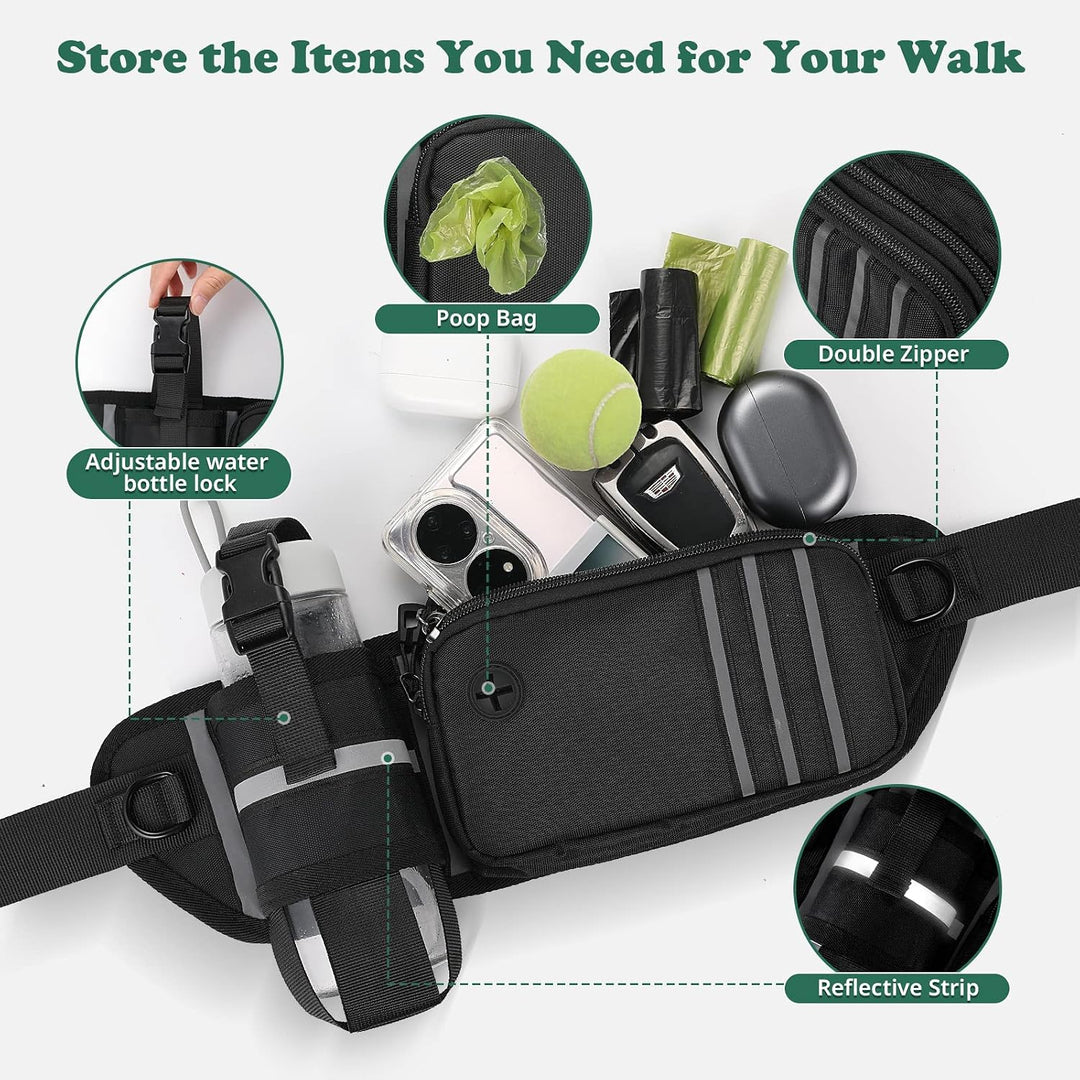 Joggingleine für Hunde,Heelay Gürteltasche zum Laufen Joggen Wandern und Normale Hundeleine für Gros