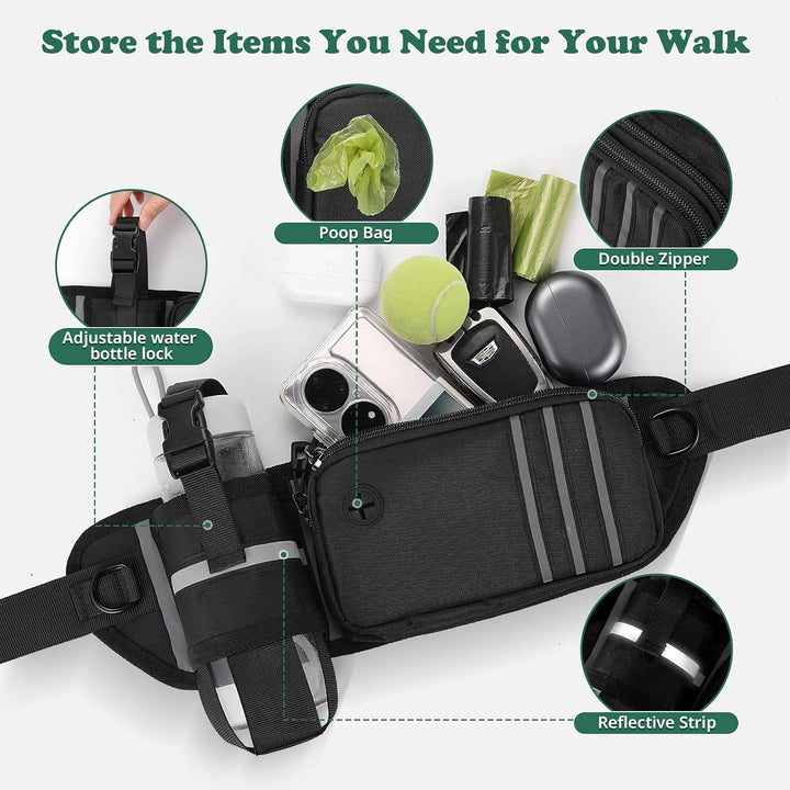Joggingleine für Hunde,Heelay Gürteltasche zum Laufen Joggen Wandern und Normale Hundeleine für Gros