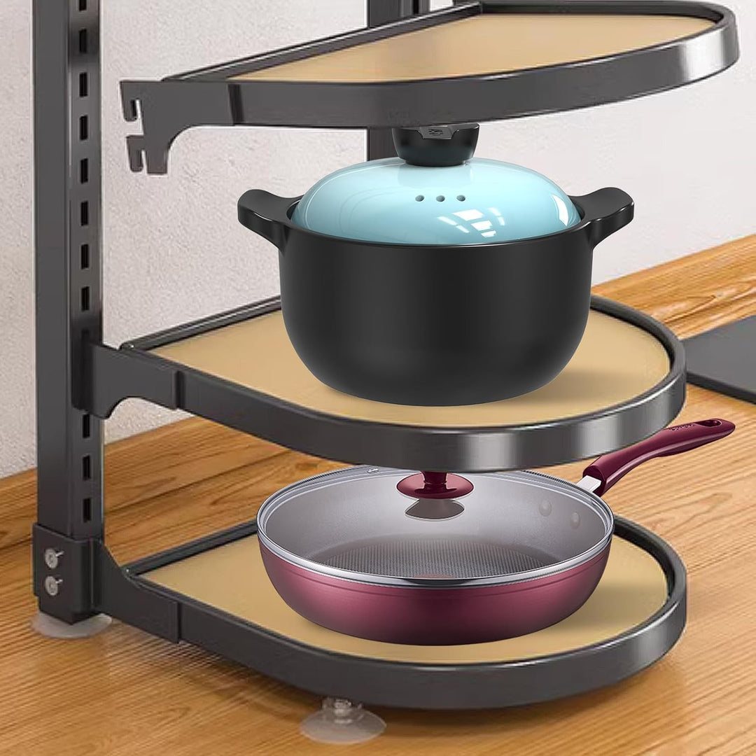 Topflappen, Pfannen-Organizer für Küche, Küchenregal, Bratpfanne Kochpfanne gestaffeltes Lagerregal,