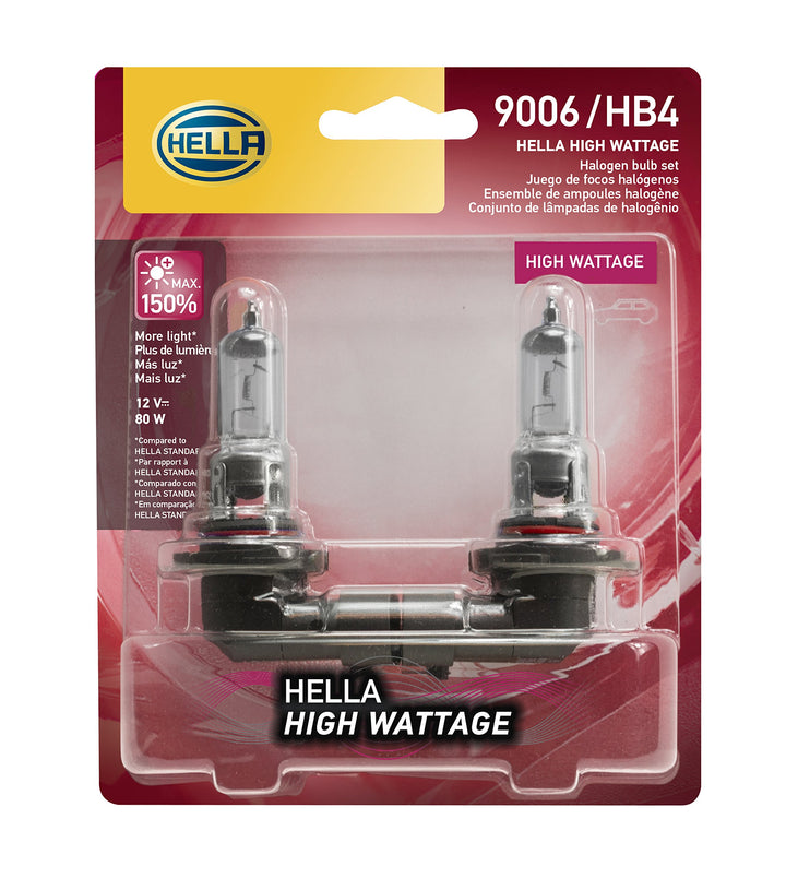 HELLA 9006 80 WTB Doppel-Blister mit hoher Wattzahl, 12 V, 2 Stück Twin Blister Hohe Wattleistung: 8