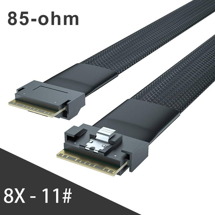 H!Fiber.com SlimSAS SFF-8654 zu SFF-8654 8i Kabel, Slimline 8i Kabel, PCIe 4.0, 85-ohm, 1-m(3.28ft)