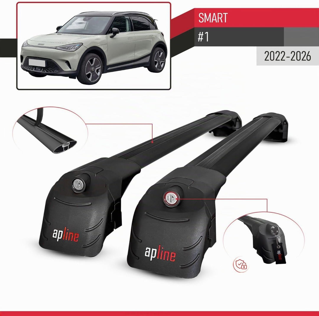 acpar Kompatibel mit Smart #1 2022-2023 Relingträger ACE-2 Dachträger Gepackträger SCHWARZ