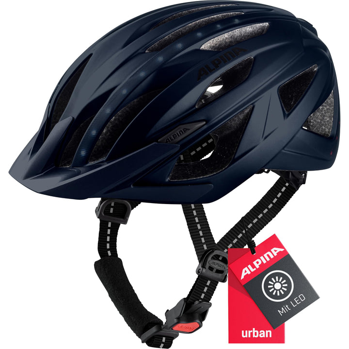 ALPINA HAGA LED - Stossabsorbierender, Beleuchteter & Optimal Anpassbarer Fahrradhelm Mit Integriert