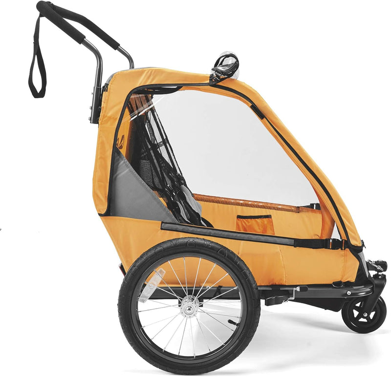 Allen Sports Hi-Viz Fahrradanhänger und Kinderwagen für 2 Kinder - orange, Modell ES2-O, Orange