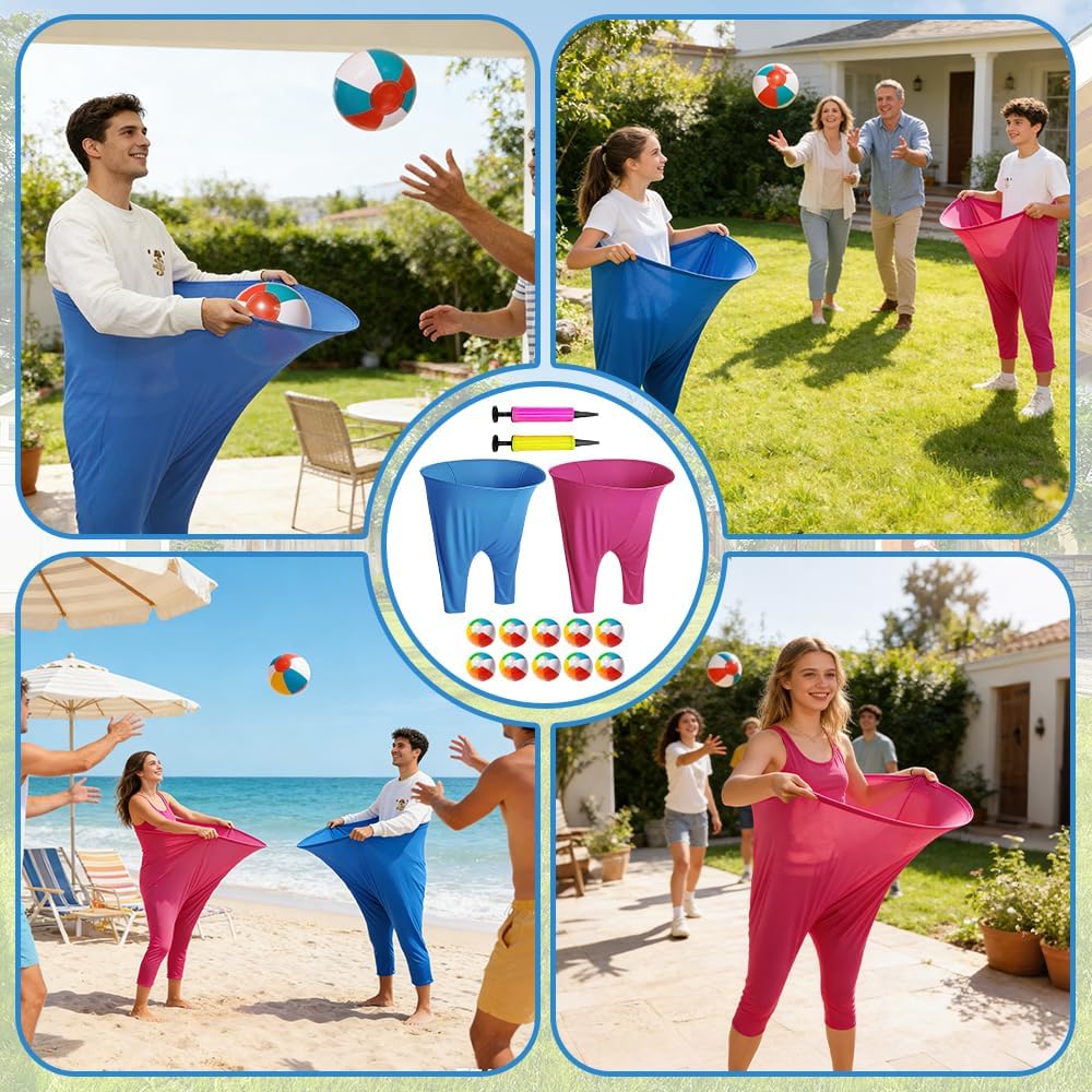 Granny Pants Yard Game, NAVESO Gartenspiele für Draussen, Lustige Riesige Dehnbare Hosen mit 2 Grann