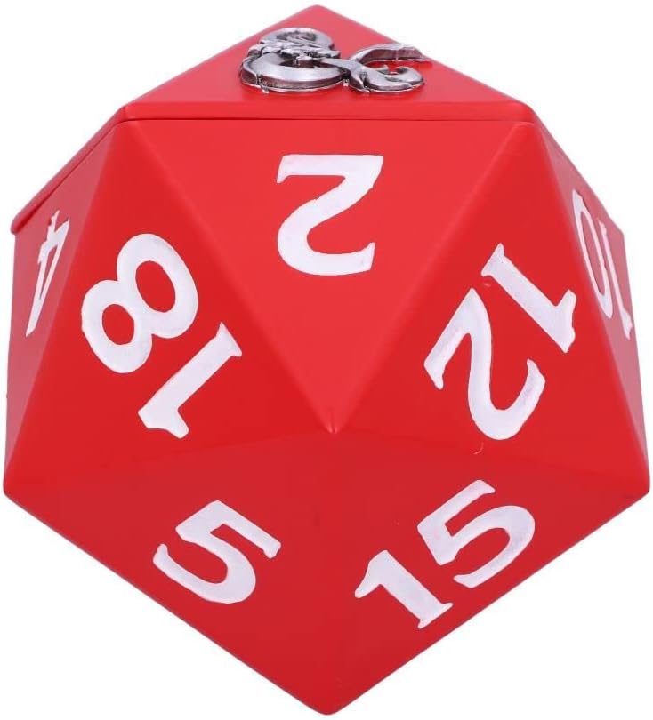 Nemesis Now, 13,5 cm Offiziell lizenzierte Dungeons & Dragons D20 Würfelaufbewahrungsbox, Harz, Blac