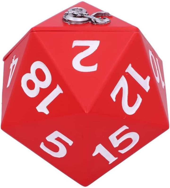 Nemesis Now, 13,5 cm Offiziell lizenzierte Dungeons & Dragons D20 Würfelaufbewahrungsbox, Harz, Blac