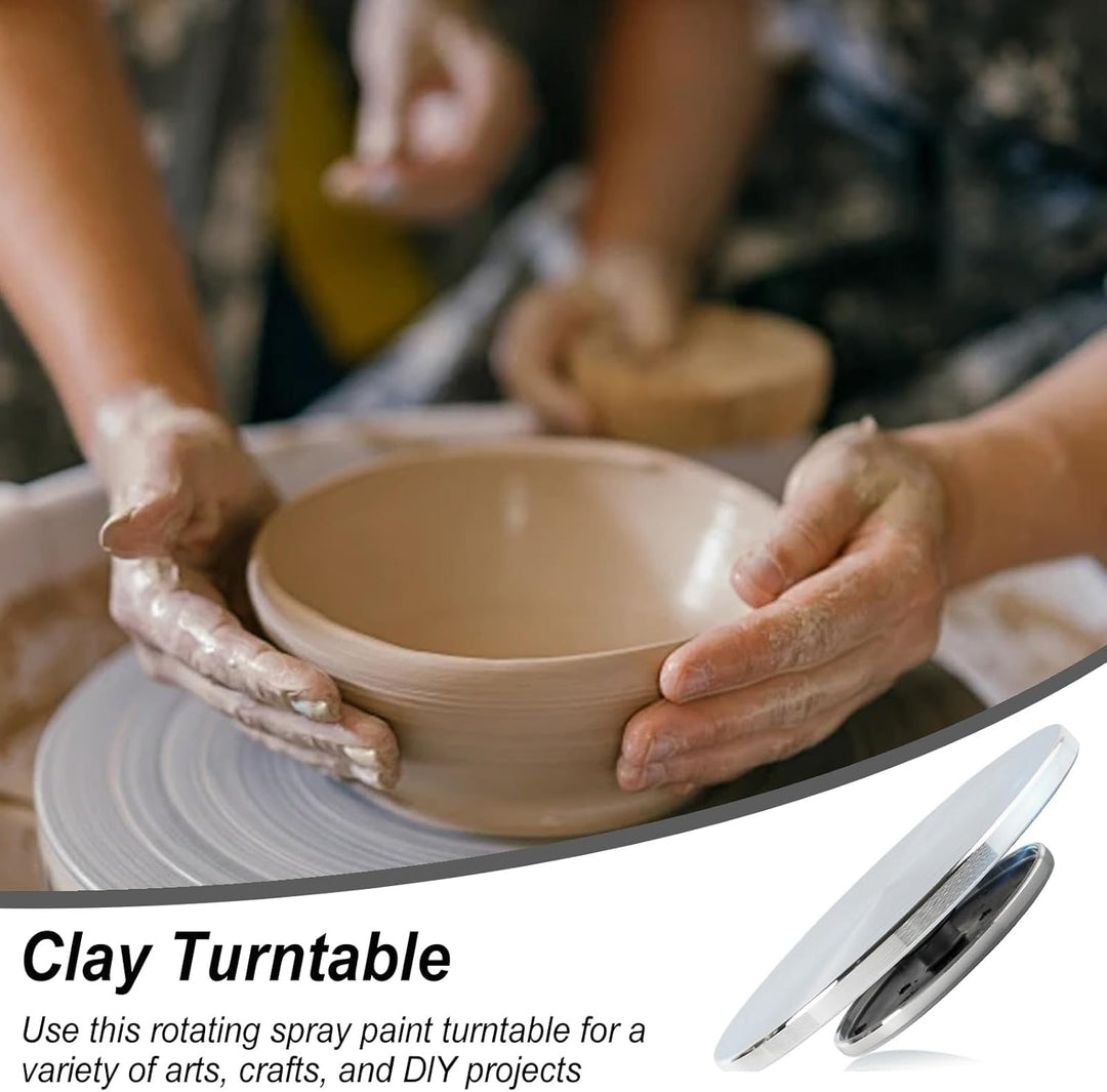 Töpferscheibe, 25cm Aluminium Drehscheibe Töpfern Craft Clay Drehteller, Doppelseitige Keramik Dreht