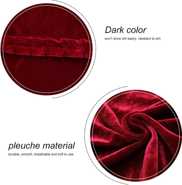 Dilwe Klavierdeckel, Colorfast Pleuche Piano Staubdicht Dekoriert Cover Rot, Rot