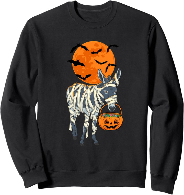Esel Mumie Lustige Halloween Bauer Landwirt Sweatshirt