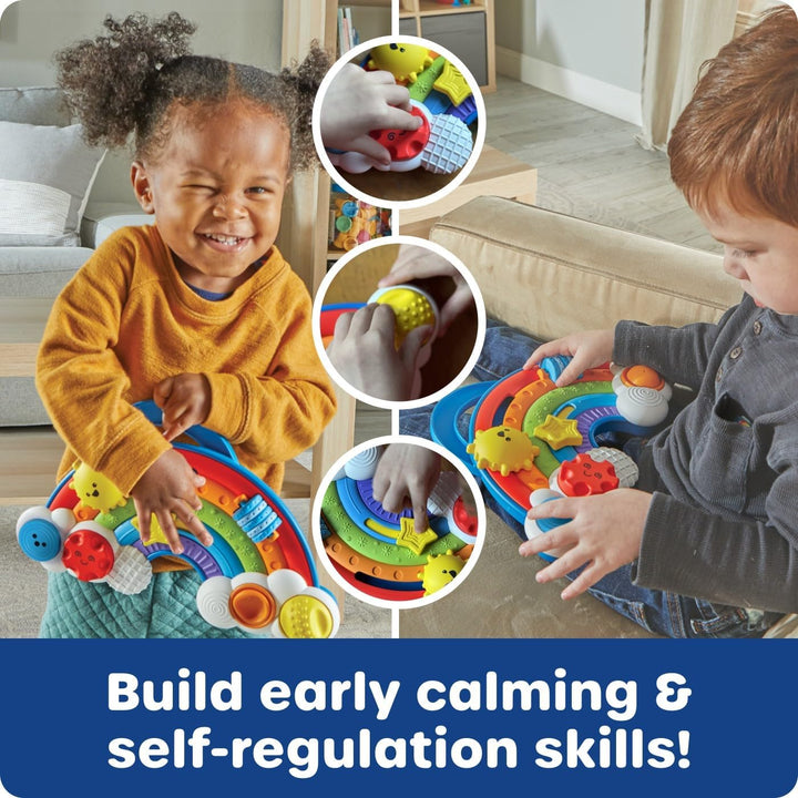 Learning Resources Regenbogen-Beschäftigungsbrett, sensorisches Lernspielzeug ab 18 Monaten, fördert