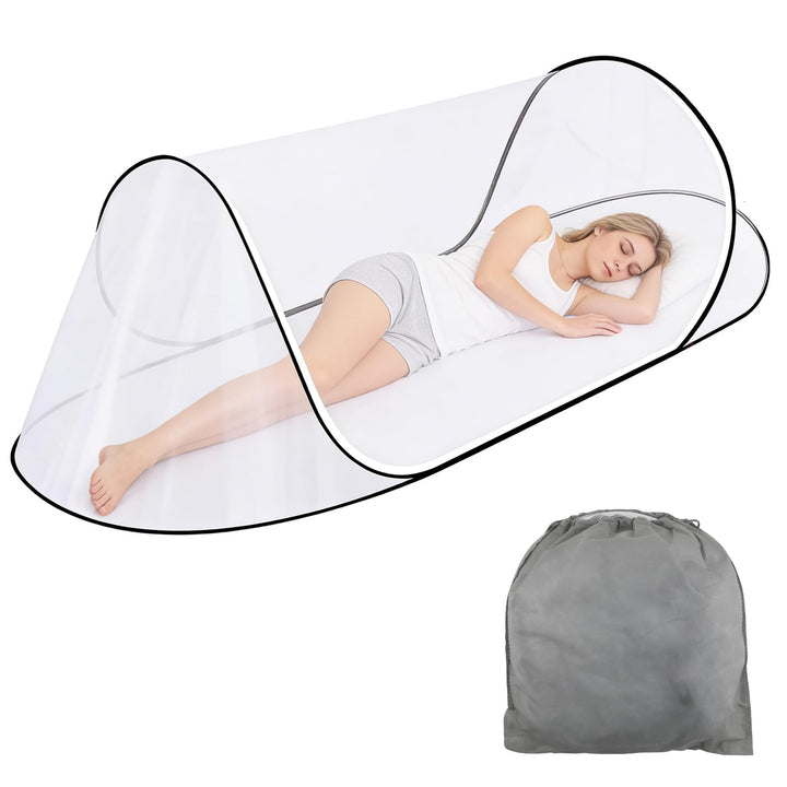 Pop Up Moskitonetz Bett, 200 x 80 x 56 cm, Moskitonetz Reise Pop Up, Faltbares Moskitonetz, 360° Sch