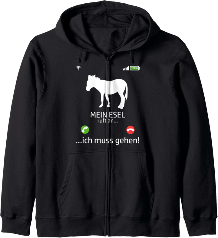 Mein Esel ruft an Maultier Bauer Landwirt Tiere Esel Kapuzenjacke