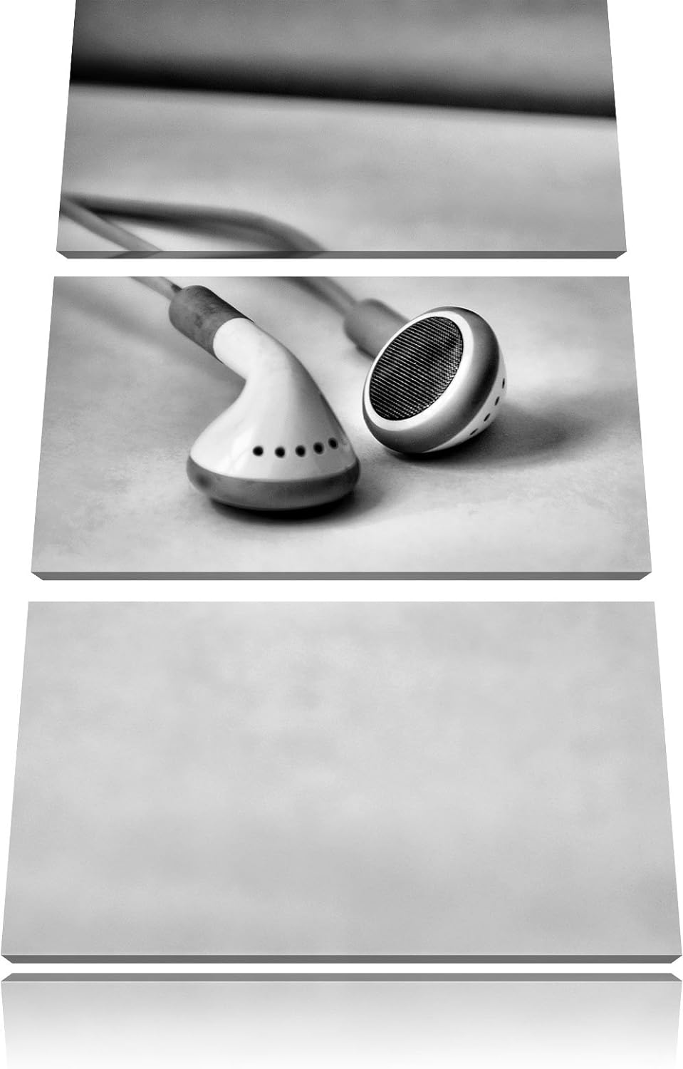 Pixxprint Kopfhörer als Leinwandbild/Grösse: 3 Teilig (120x80) / Wandbild/Kunstdruck/fertig bespannt