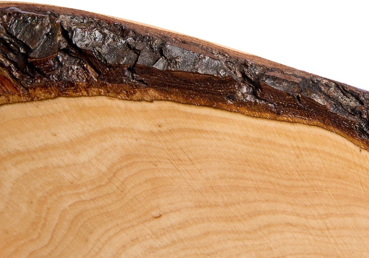 Batania Rindenholzbrett oval ca. 58-65 x 22-26cm, rustikales Servierbrett, Aufschnittbrett, einzigar