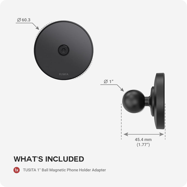 TUSITA 1" Kugel Magnetisches Handy Halterung Adapter Kompatibel mit iPhone MagSafe, für Ram Mount B-