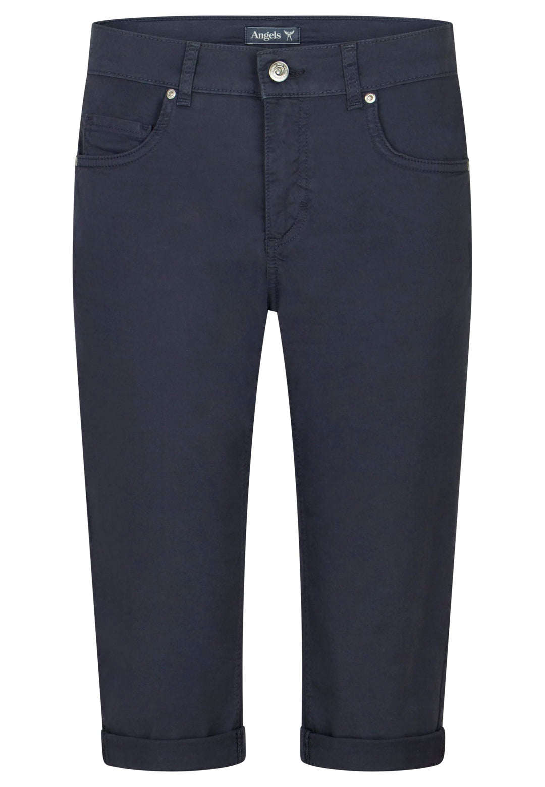 ANGELS Slim Fit Jeans 5-Pocket-Hose Capri TU mit Label-Applikationen 34 Dunkelblau, 34 Dunkelblau