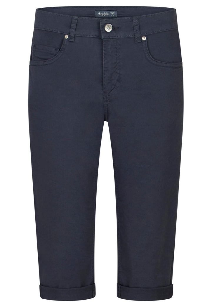 ANGELS Slim Fit Jeans 5-Pocket-Hose Capri TU mit Label-Applikationen 34 Dunkelblau, 34 Dunkelblau