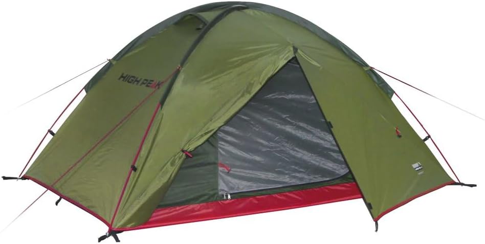 High Peak Kuppelzelt Woodpecker 3, Campingzelt, Trekkingzelt für 3 Personen, 2 Eingänge, Stauraum, D