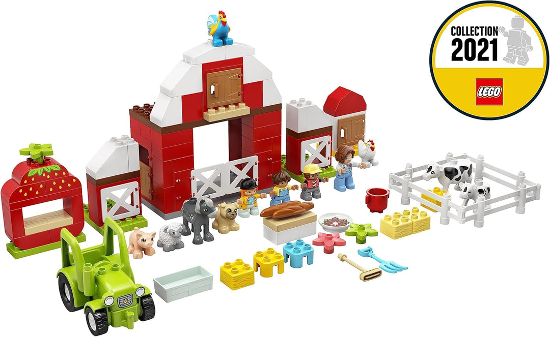 LEGO 10952 DUPLO Scheune, Traktor und Tierpflege Kleinkinder Spielzeug ab 2 Jahren mit Figuren: Pfer