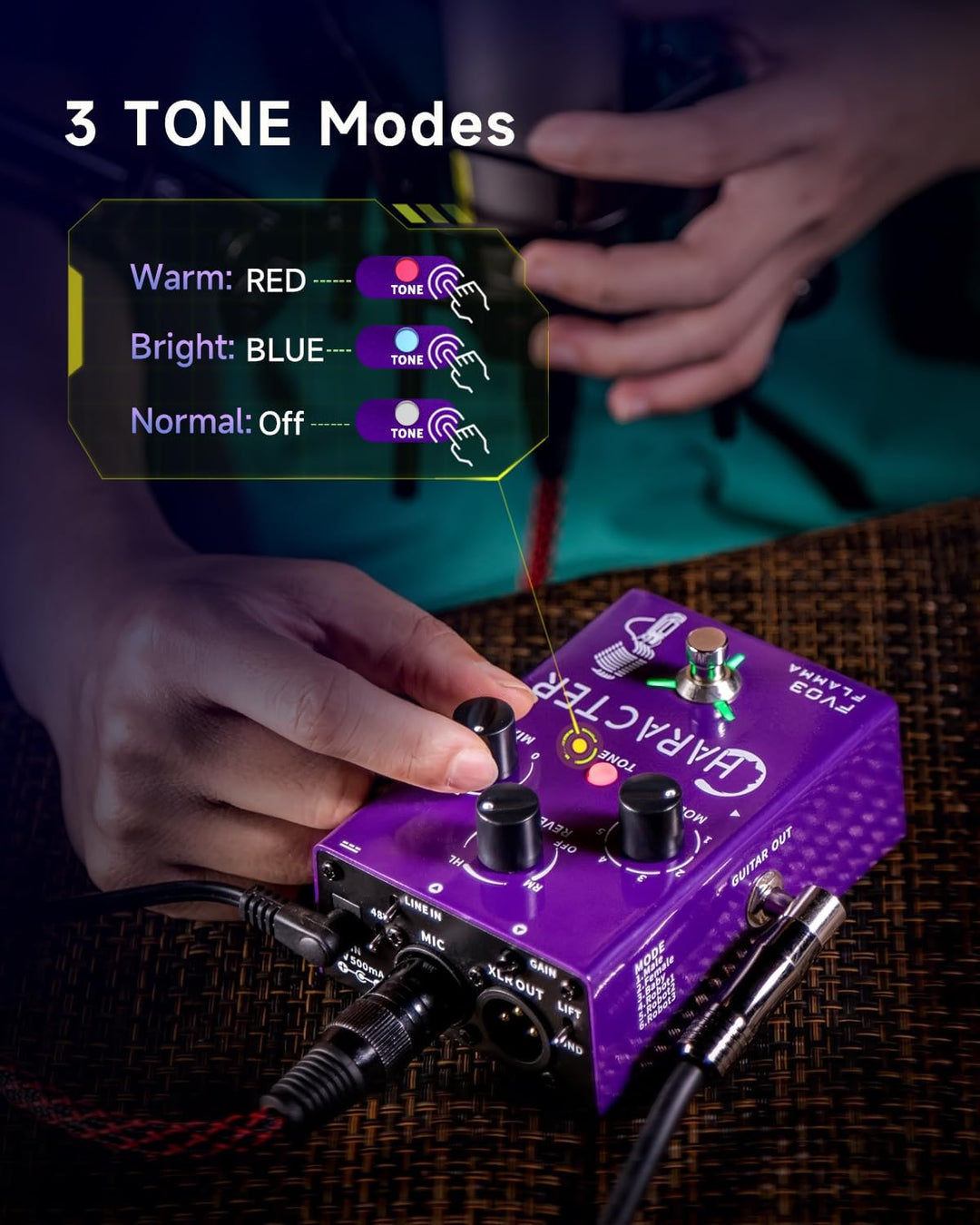 FLAMMA FV03 Vocal Effects Pedal Voice Changing Sounds Like Robot Male Female Baby with Delay Reverb