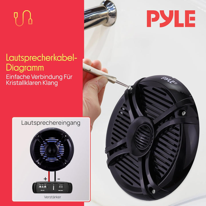 Pyle Outdoor Lautsprecher Boxen– Outdoor Speaker– Outdoor Box Wasserdicht 250W, 2-Wege Lautsprecher