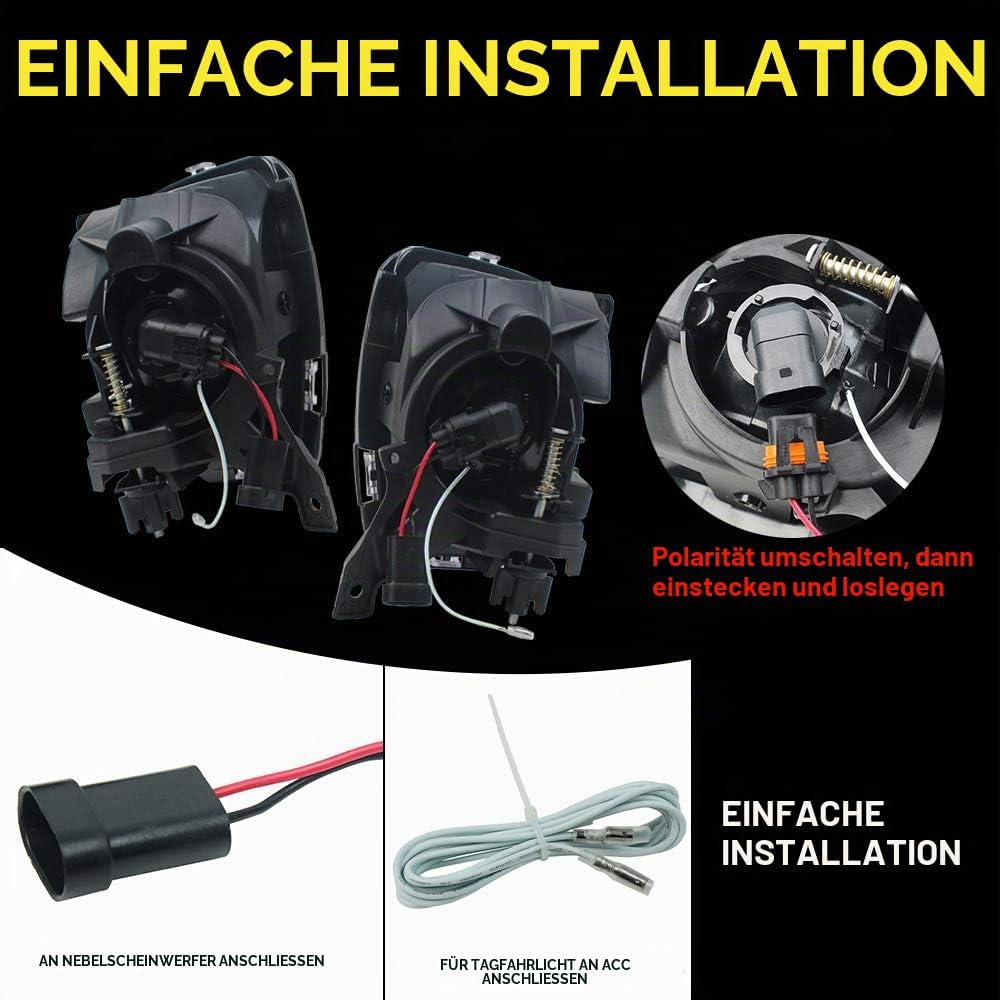 WPFC Auto-Frontstossstange Nebelscheinwerfer Montage Mit Hellen LED DRL LED Nebel-Treibendes Licht F