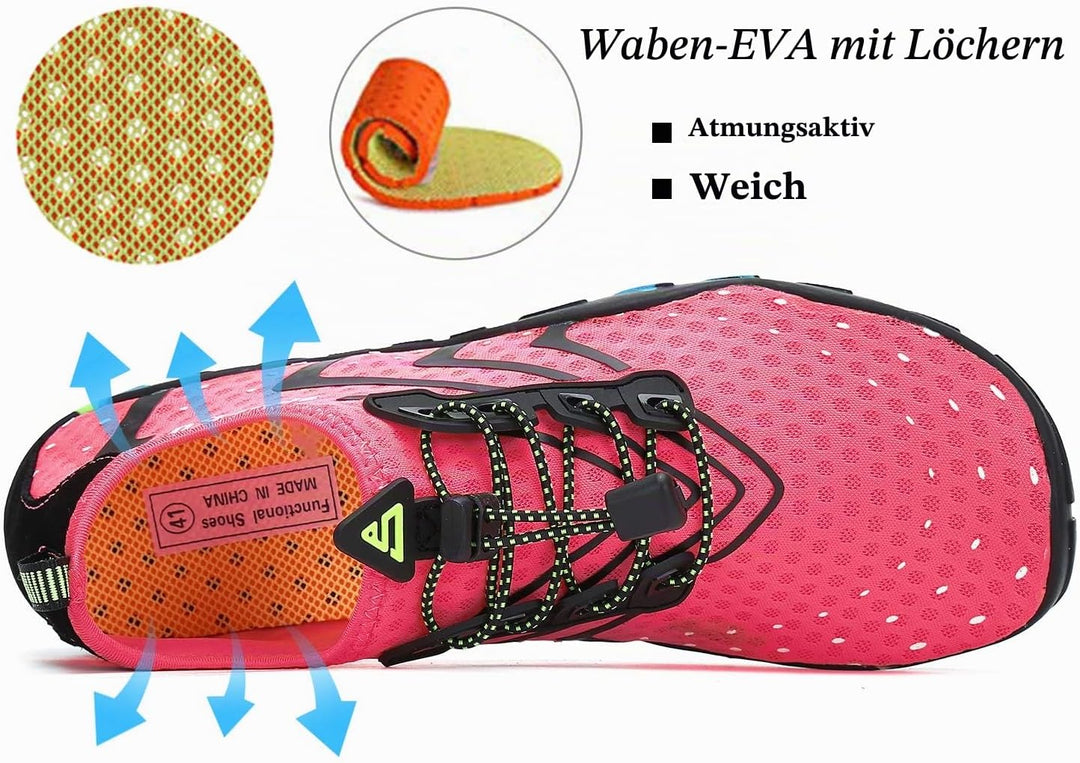 SAGUARO Badeschuhe für Herren Damen - 7/9 Drainagelöcher Schnelltrocknende rutschfest, Gr 35-48 36 E