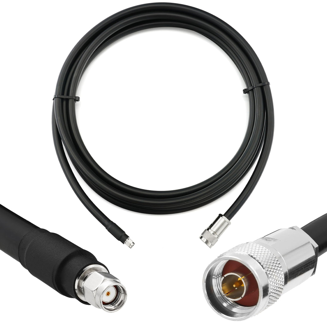 12m RP-SMA Stecker auf N Stecker Koaxialkabel – 12 Meter 8D-FB Ultra-Verlustarmes Ø11.1mm Verlängeru