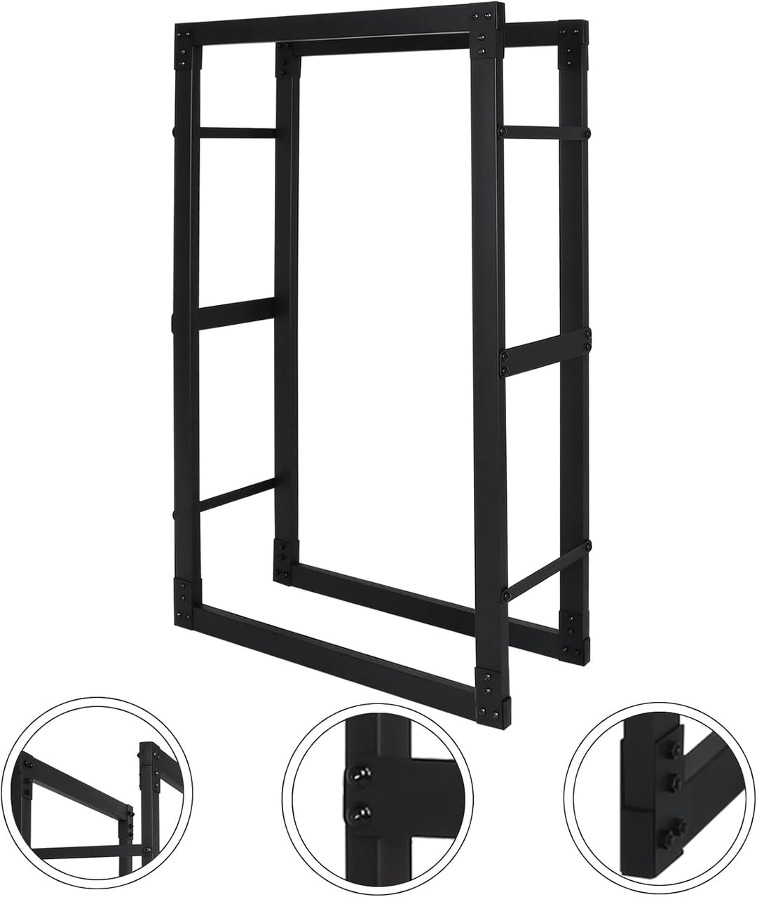 Jopassy Kaminholzregal innen metall 60x25x150CM Brennholzregal für innen aussen, Kaminholzständer, K