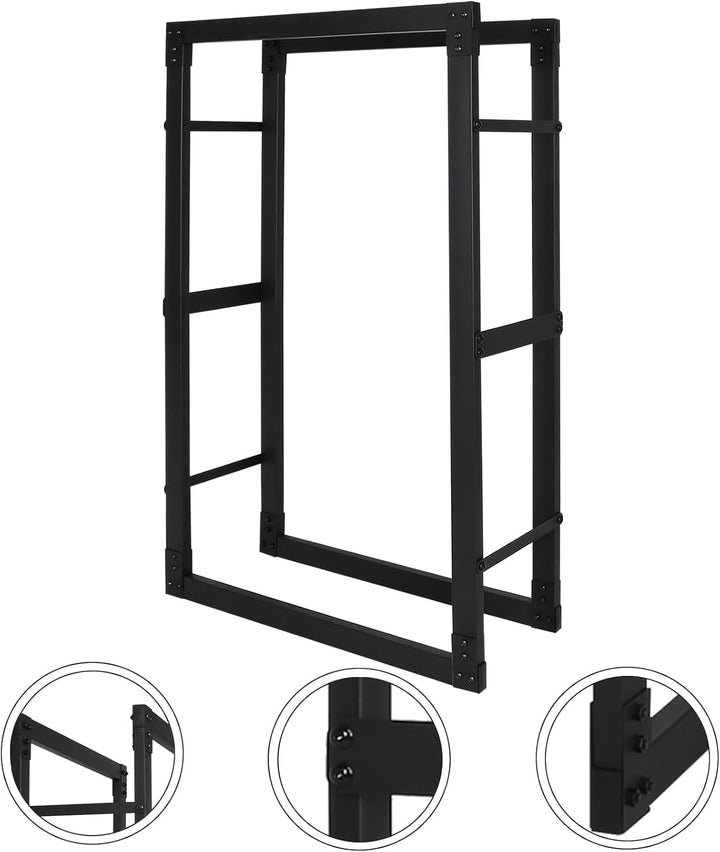 Jopassy Kaminholzregal innen metall 60x25x150CM Brennholzregal für innen aussen, Kaminholzständer, K