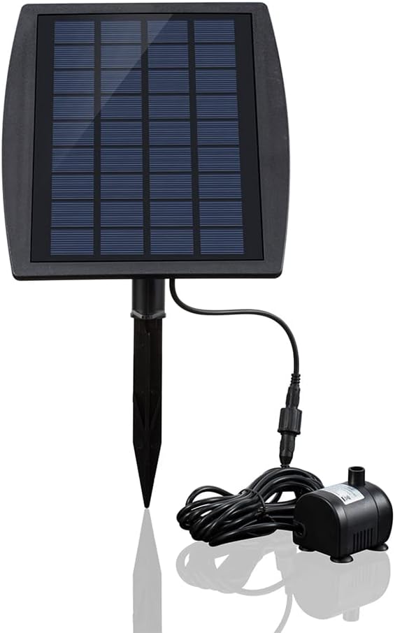 Decdeal Bürstenlose Solar Teichpumpe Solar-Brunnen Wasserpumpe mit Solarpanel 9V 2.5W 200L / H Typ 4