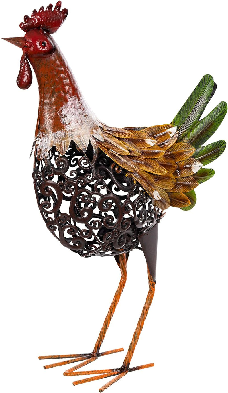Riesiges dekoratives Metall Figurenpaar Hahn und Henne Set NA681 + 682 Hahn 55cm Huhn52 cm Hand bema