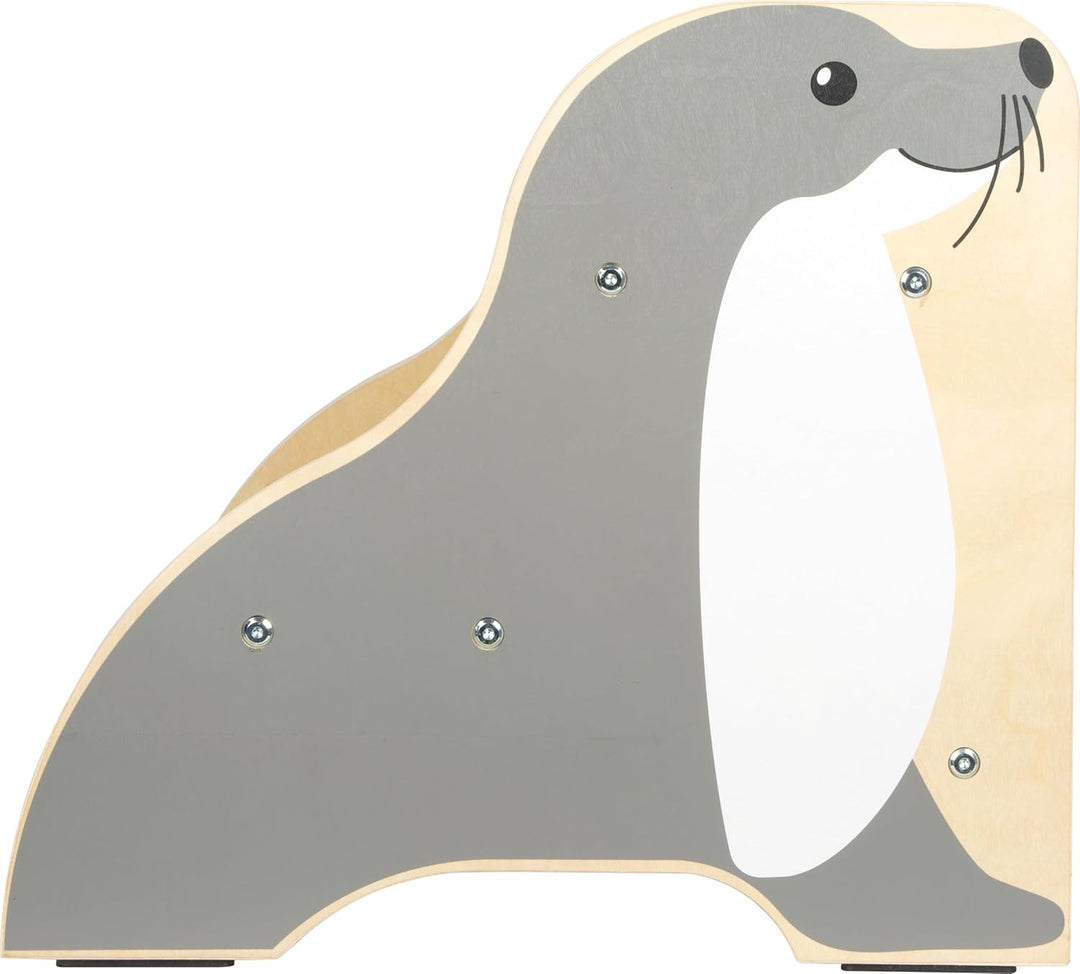 Small Foot Tritthocker Seehund „Wildlife“ aus Holz, Stabiler und Rutschfester Hocker im Seehund-Desi