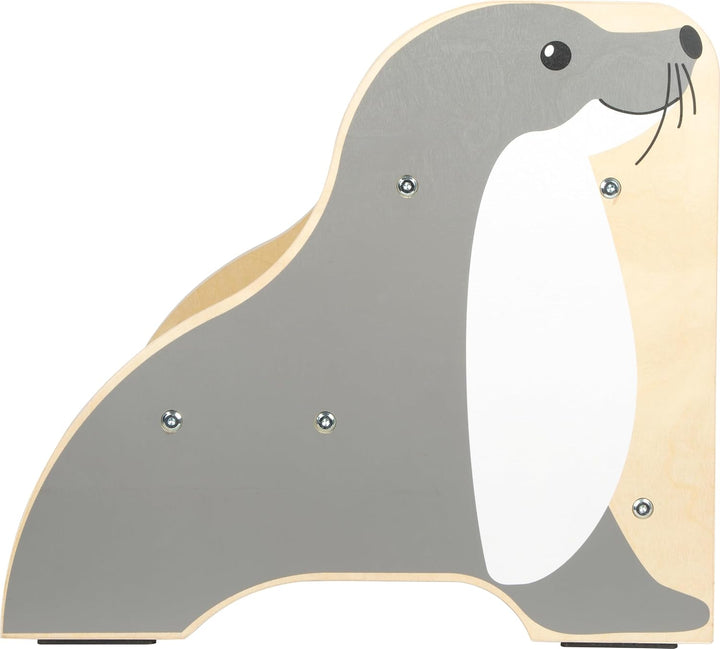 Small Foot Tritthocker Seehund „Wildlife“ aus Holz, Stabiler und Rutschfester Hocker im Seehund-Desi