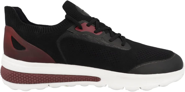 Geox Herren U Spherica Actif Sneaker 39 EU Black Red, 39 EU Black Red