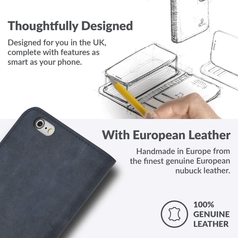 Snakehive iPhone 6 Handy Schutzhülle/Klapphülle echt Lederhülle, Handmade in Europa für iPhone 6 - (