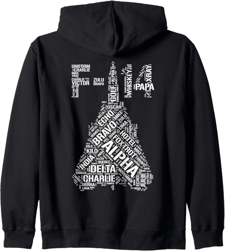 Luftfahrt-Alphabet-Wörter F-14 Tomcat Kapuzenjacke