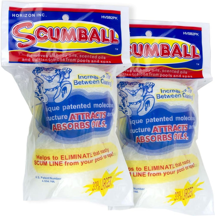 Horizon HV-SB2PK Scumball Pool und Spa Scum Eliminating Ball (2 x 2 Stück) 2 Packs, 2 Packs