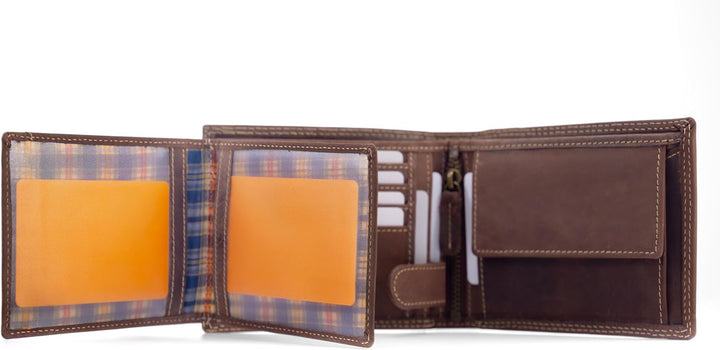 Fa.Volmer ® Leder Geldbörse Herren mit RFID-Schutz - geöltes Büffelleder, extra-stabile Doppelnaht,