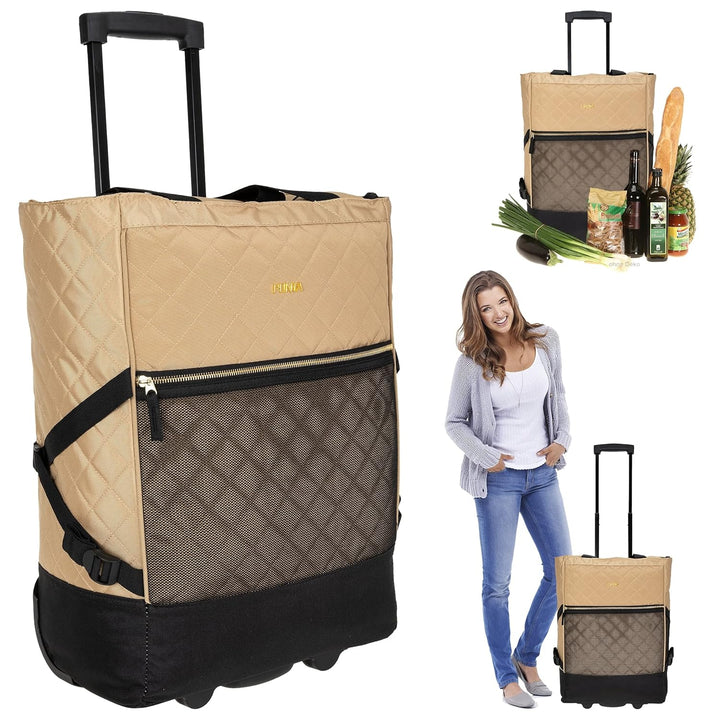 Punta 2er Set Wheel Einkaufstrolley Einkaufsroller + Faltschopper [Auswahl] (Gold Classy 10422-2900)