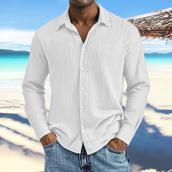 Generisch Leinenhemd Herren,Hemd Herren Langarm mit Knopfleiste,Tops für Männer,Hawaii Männer,Arbeit