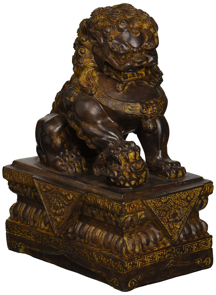 Design Toscano Chinesische Wächterlöwen-Statue, Männlich, 18 x 4,5 x 23 cm Male, Male